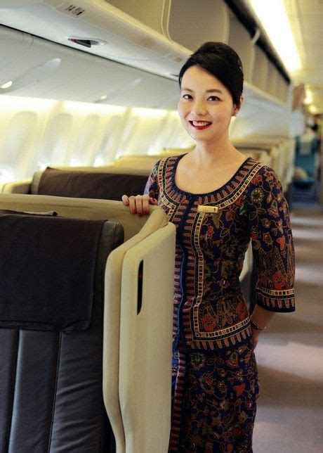 Airline Cabin Crew Flight Attendant Uniform Singapore Airlines Sari