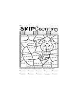 Counting Differentiated Skip Worksheets Code Color Preview sketch template