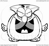 Chubby Owl Evil Clipart Cartoon Outlined Coloring Vector Thoman Cory Royalty sketch template