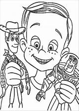 Woody Buzz Lightyear Coloring Pages Toy Story Andy Disney Getcolorings Color Printable sketch template