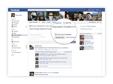 dropbox integrates  facebook groups   guys