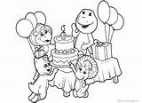 Coloring Barney Pages Birthday Party Printable Kids sketch template