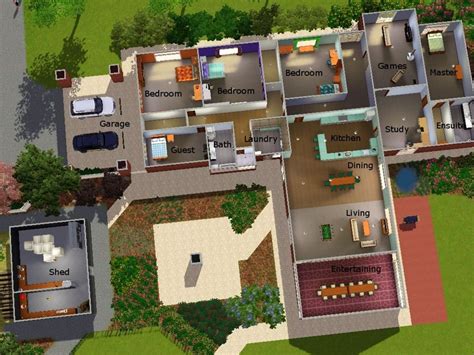 sims  house design plans modern design