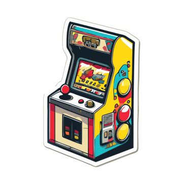 arcade game sticker   white background clipart vector arcade
