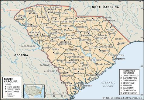 historical facts  south carolina counties