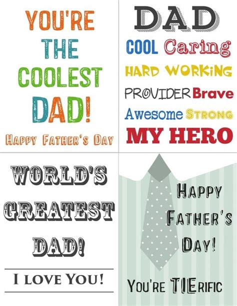printable fathers day cards  color fathers day
