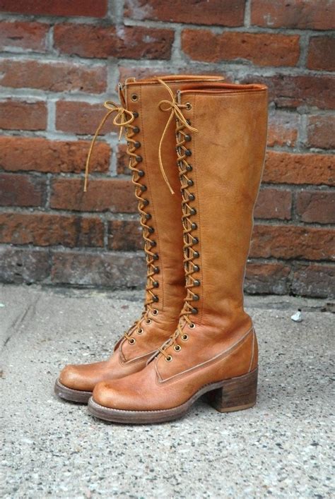 Sale Vintage Tall Lace Up Frye Campus Boots Size 5