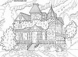 Coloring Pages Printable Adult Mansion Coloriage Architecture Colouring Mansions Read Color Kids sketch template