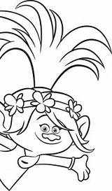 Coloring Pages Poppy Princess Trolls Comments sketch template