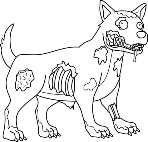 zombie dog isolated coloring page  kids  vector art  vecteezy