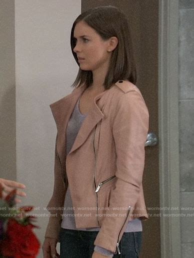 wornontv willow s pink leather jacket on general hospital katelyn