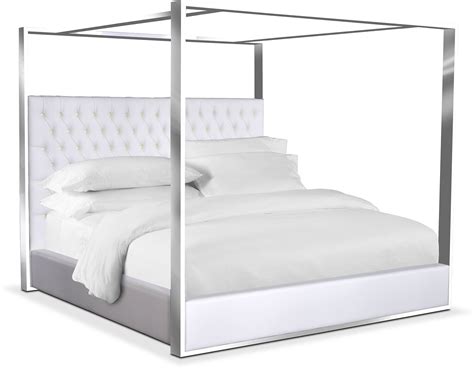 presley king canopy bed white  city furniture  mattresses