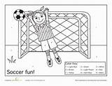 Sports Soccer Worksheets Number Color Kindergarten Preschool Theme Kids Worksheet Sport Numbers School Football Colors Classroom Voetbal Fun Activities Pre sketch template