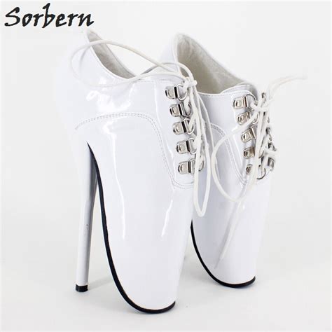 sorbern woman boots 18cm high spike heel black ankle ballet boots lace