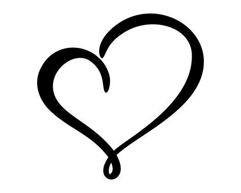 calligraphic love heart sign  vector art  vecteezy
