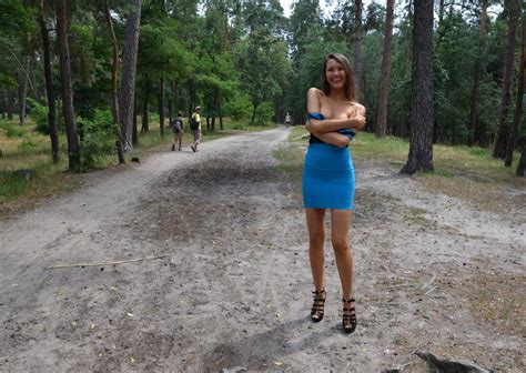 girl walking in a dress without panties in the park russian sexy girls