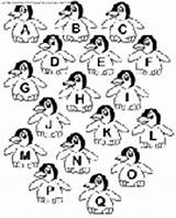Coloring Alphabet Penguins Pages Book Kids Print sketch template
