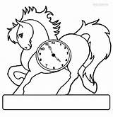 Clock Coloring Pages Horse Vintage Face Print Kids Printable Color Alarm Cool2bkids Six Past Half Coloringpagesonly sketch template