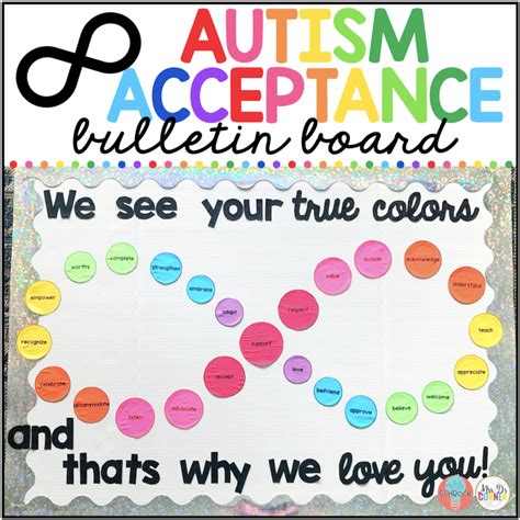 autism awareness rainbow infinity bulletin board display