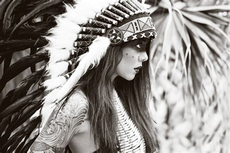 Women Sepia Native Americans Headdress Profile Wallpapers Hd Desktop