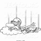 Cartoon Coloring Skydiving Outline Guy Vector Leishman Ron Royalty High sketch template