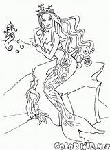 Coloring Sirens Pages Mermaids Singing sketch template