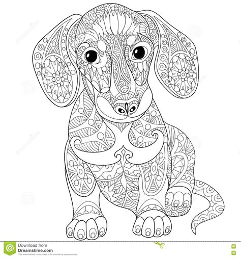 easy zentangle coloring page dog coloring pages