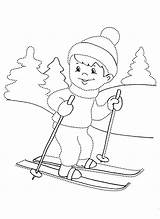 Inverno Pregrafismo Ski Maestra Invernali Aghi Nartach Kolorowanki Bosque Esquí Muchacho Estaciones Lamaestralinda Skiing Seasons Pory Roku Stagioni Zima Bosco sketch template