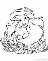 Ariel Coloring Mermaid Pages Little Face Princess Disneyclips sketch template