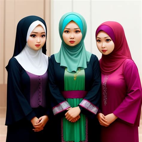 ai art generator z tekstu four woman with huge boobs indonesian hijab