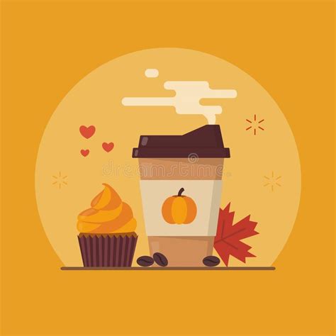 Pumpkin Spice Latte Concept Stock Vector Illustration Of