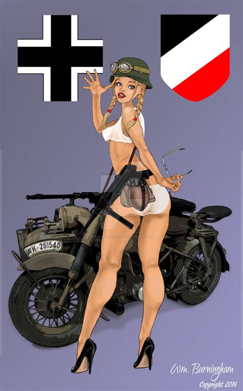 German Wwii Bmw Motorcycle Pinup Girl By Himmeljager On Deviantart