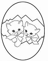 Easter Egg Kittens Coloring Pages Color Bunny sketch template