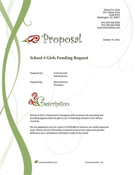 school funding request sample proposal business proposal examples