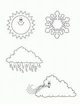 Weather Coloring Pages Kids Seasons Preschool Four Printable Drawing Kindergarten Clipart Stratus Cloud Colouring Color Sheets Rain Drawings Getcolorings Getdrawings sketch template