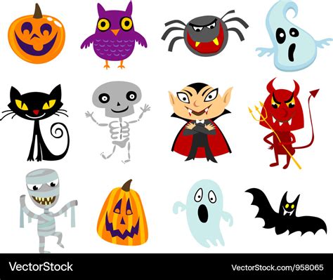 halloween cartoons royalty  vector image vectorstock