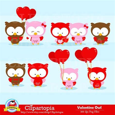 valentine owl digital clipart valentine owl clip art valentines