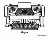 Organ Music Coloring Instrument Pages Electric Colormegood sketch template