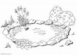Pond Coloring Pages Sketch Printable Kids Adults Template Bettercoloring sketch template
