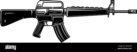 assault rifle illustration design element  logo label sign