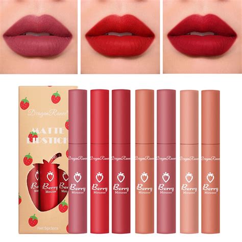 3pcs liquid lipstick set matte sex lip gloss velvet non stick lip glaze