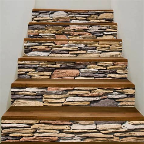 stones wall pattern decorative stair stickers stair stickers stair