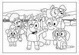 Bluey Colouring Friends Circus Sheets Tv sketch template
