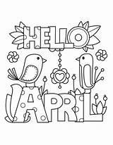 April Coloring Pages Printable Showers Spring Primarygames Worksheets Color Kids Hello Ebook Sheets Print Flowers May Bring Para Cover Tegninger sketch template