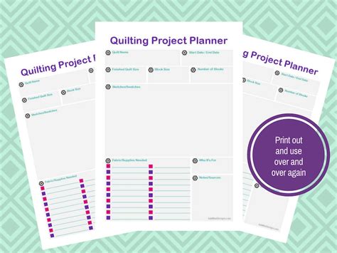 quilting project planner digital   etsy
