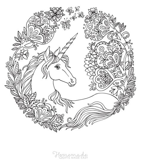 printable unicorn coloring pages  adults happier human