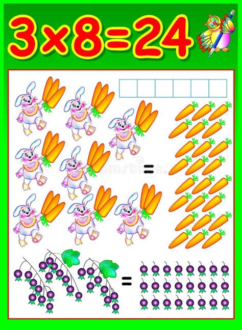 pagina educativa  los ninos  la tabla de multiplicacion ilustracion del vector