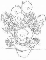 Van Gogh Choose Board Coloring Pages Sunflower Sunflowers sketch template