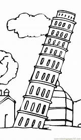 Tower Coloring Pisa Leaning Pages Cartoon Color Printable Sightseeing Drawing Getcolorings Print sketch template