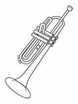 Muziekinstrumenten Kleurplaten Trompet Muziekinstrument Muziek sketch template